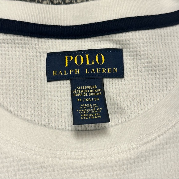 Polo by Ralph Lauren Classic White Waffle Knit Long Sleeve Tee - Picture 2 of 5